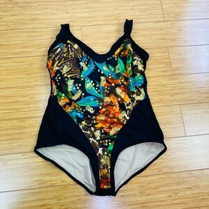 The Slimsuit Multicolor One Piece Swimsuit 8 Vintage 1980s 1990s Made In USA